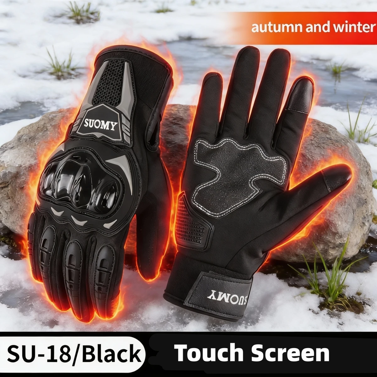 

SUOMY Unisex Motorcycle Gloves Fall Winter Gloves Water-Repellent Touchscreen Gloves Anti-Slip Riding Gloves