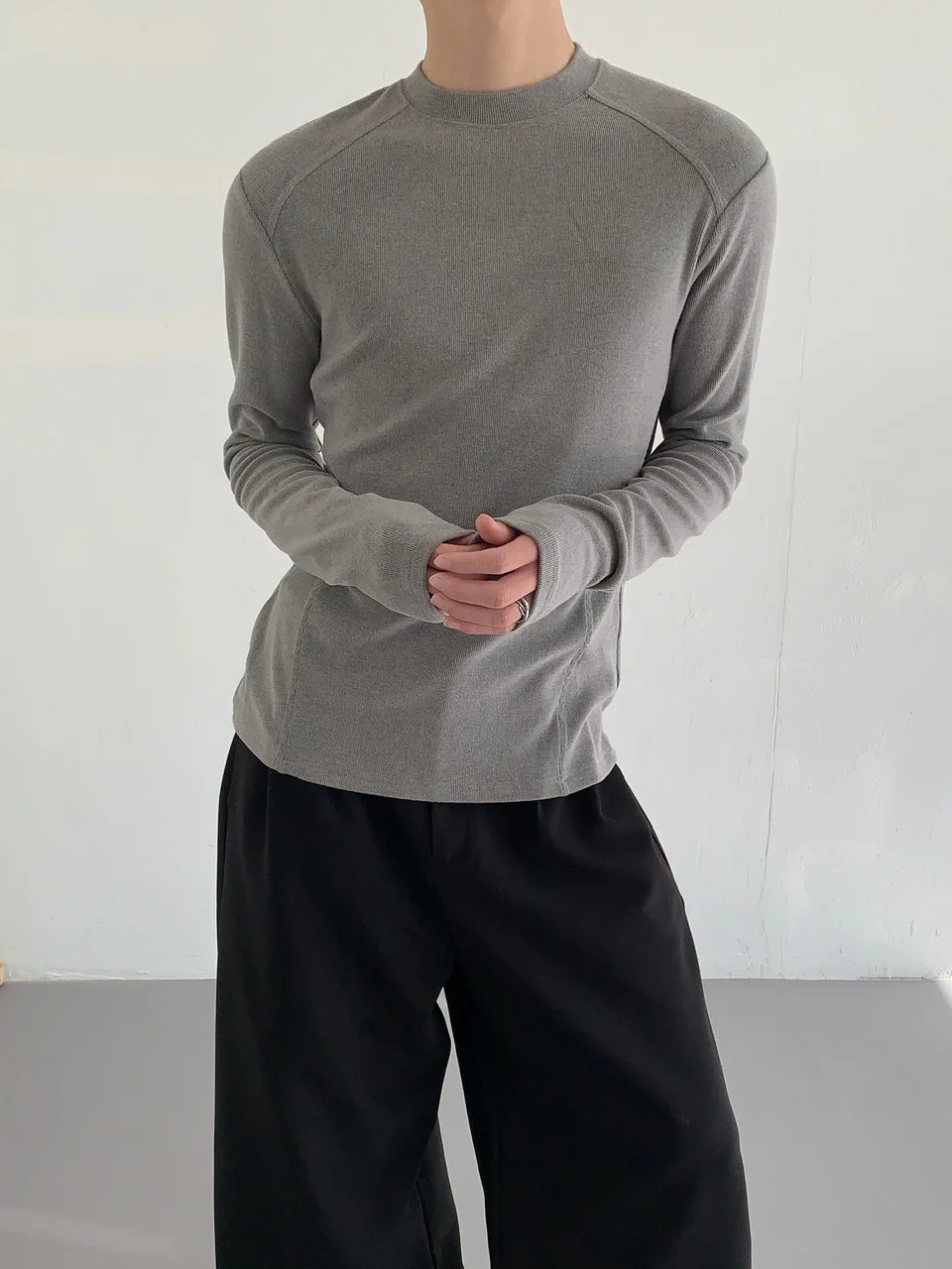 Men Women 2025 Autumn Winter New Warm Comfort T-Shirts Solid Color Half Turtleneck Knitted Long Sleeve Inner Tops Simple Tees