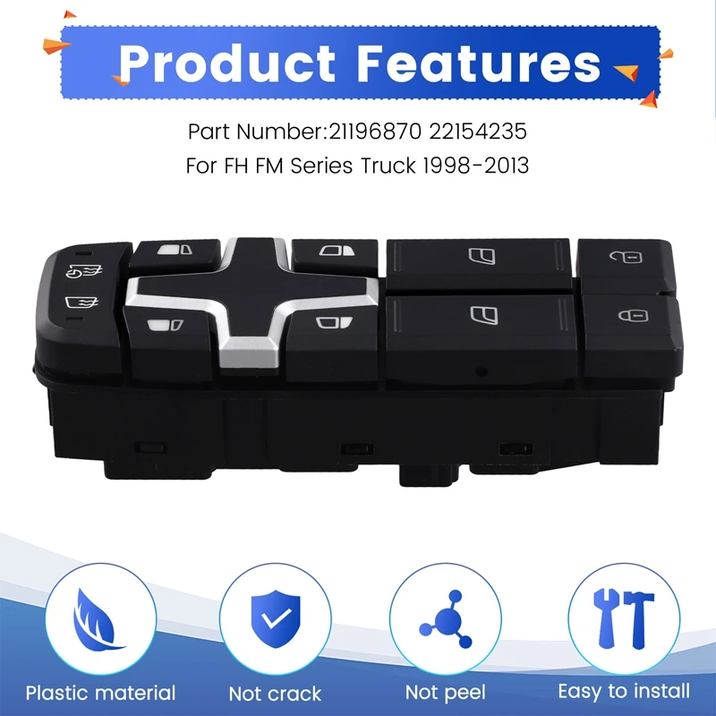 Car Electric Power Window Switch Lifter Control Button Auto Parts 21196870 For Volvo FH FM Series Truck 1998-2013 LHD