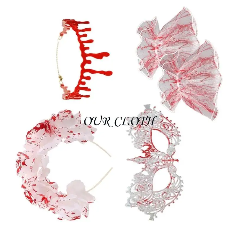 Ensemble d'accessoires réalistes terrifiants pour Halloween, pour fêtes costumées d'horreur maquillage effrayant, Cosplay