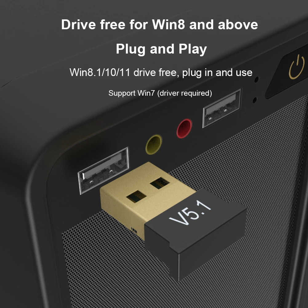 USB-адаптер Bluetooth 5,1 для ПК, динамика, беспроводной мыши, клавиатуры, музыки, аудио, Bluetooth-приемник, передатчик