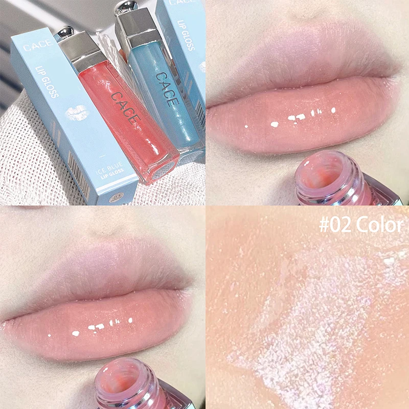 Water Light Glass Lip Glaze Hydrating Mirror Lip Oil Nourishing Pearlescent Glitter Lip Gloss Plumper Clear Tint Lip Balm Makeup