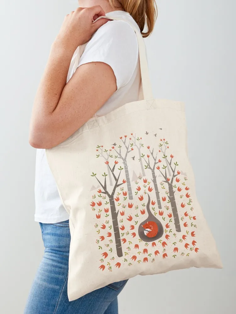 Sleeping Fox Tote Bag Reusable bags canvas tote tote bag women Canvas Bag