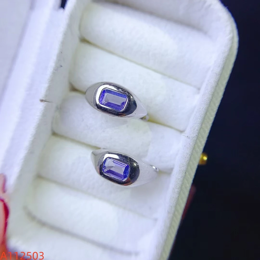 KJJEAXCMY High-End Women's Earrings with Natural Tanzanite S925 Silver Electroplated for Enhanced Clarity And Brilliance