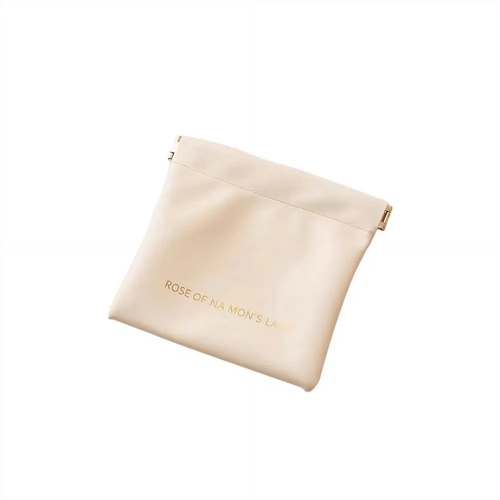 Leather Simple Mini Lipstick Makeup Storage Earphones Bag Waterproof Foldable Cosmetic Case Portable Multi-layer for Travel