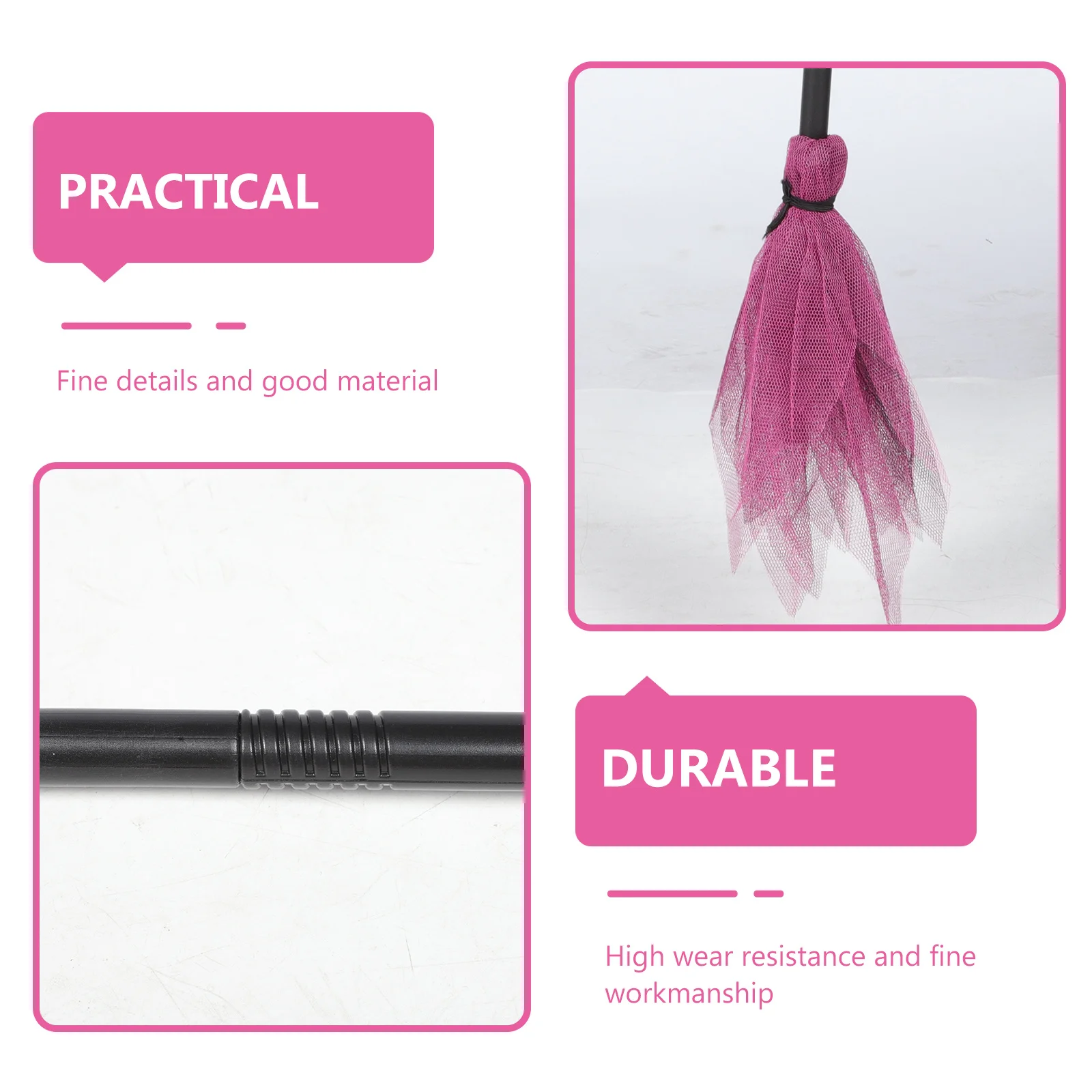 

2Pcs Witch Broom Halloween Party Decoration Plastic Gauze Props Cosplay Broomstick Festival Ornament Outdoor Indoor Decor