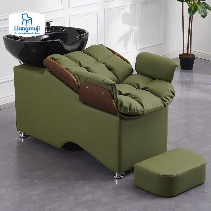 샴푸 의자 미용실 일본식 스파 가죽 등받이 세척 유닛 휴대용 워터젯 세척 태국식 마사지 침대 세면대 뷰티