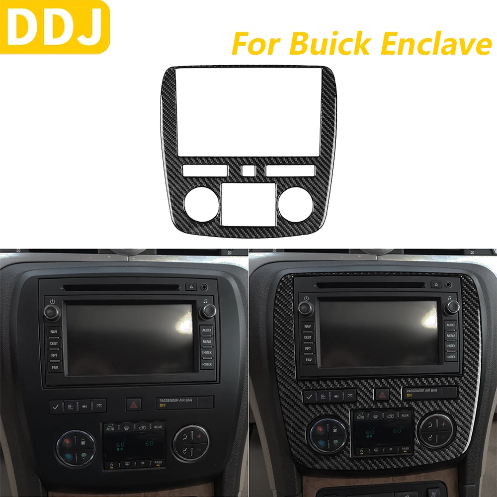 

For Buick Enclave 2008-2012 Carbon Fiber Center Console Radio CD Air Conditioning AC Frame Cover Trim Car Accessories Sticker