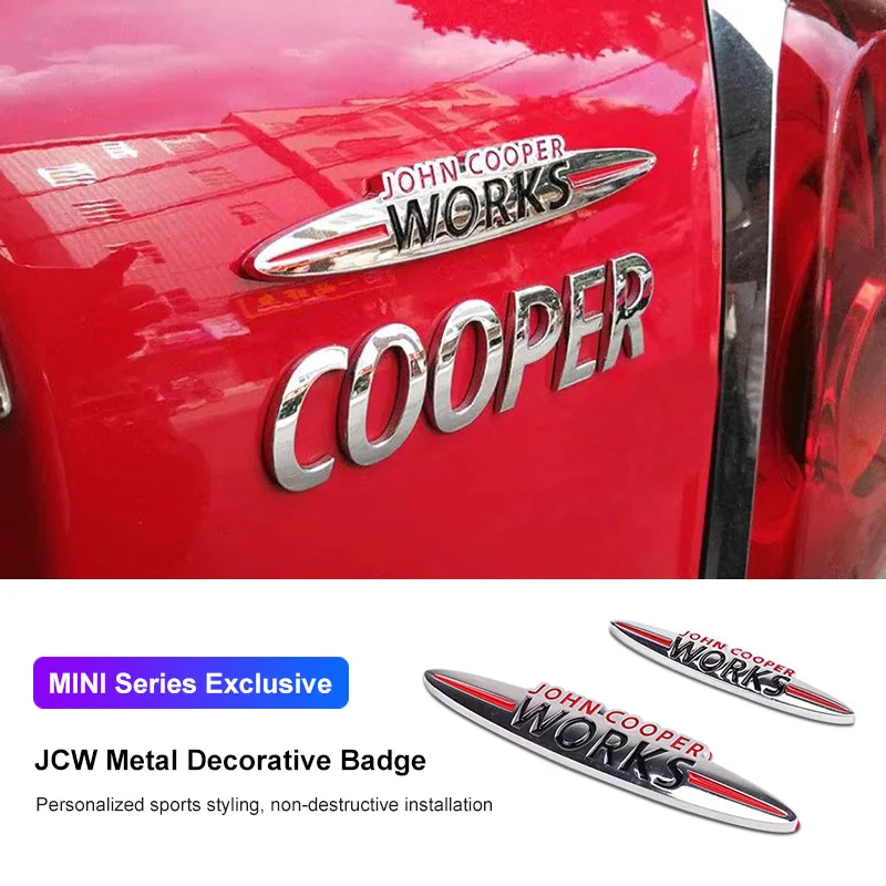 JCW insignia de Metal etiquetas adhesivas para maletero de coche accesorios decorativos para MINI One Cooper JCW Countryman Clubman Cabrio Paceman Coupe