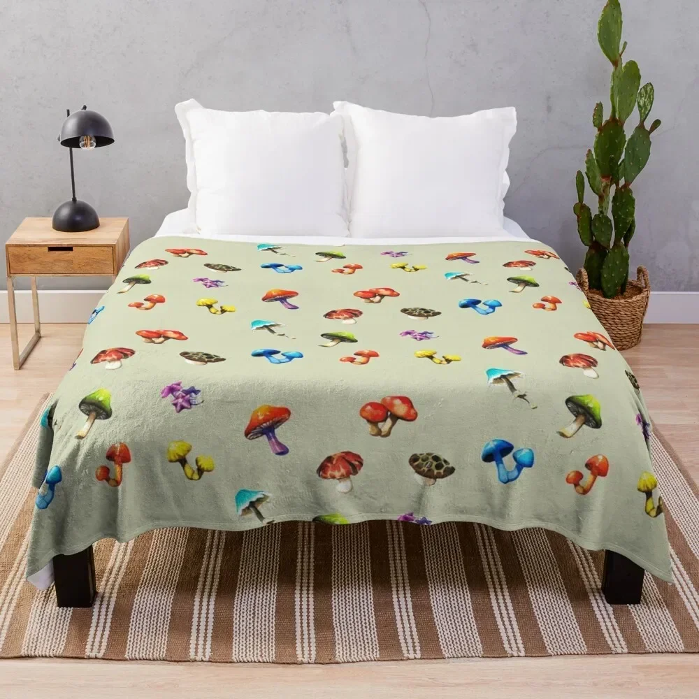 

BOTW mushrooms Throw Blanket Sofa Quilt Weighted Giant Sofa Loose Blankets