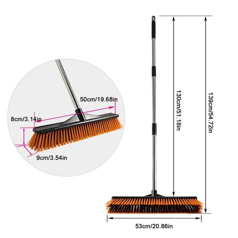 Hard Bristle Broom Stiff Bristle Scrubber Portable Floor Scrub Brush Grout Brush Outdoor Sweeping Brush For Warehouses Garages