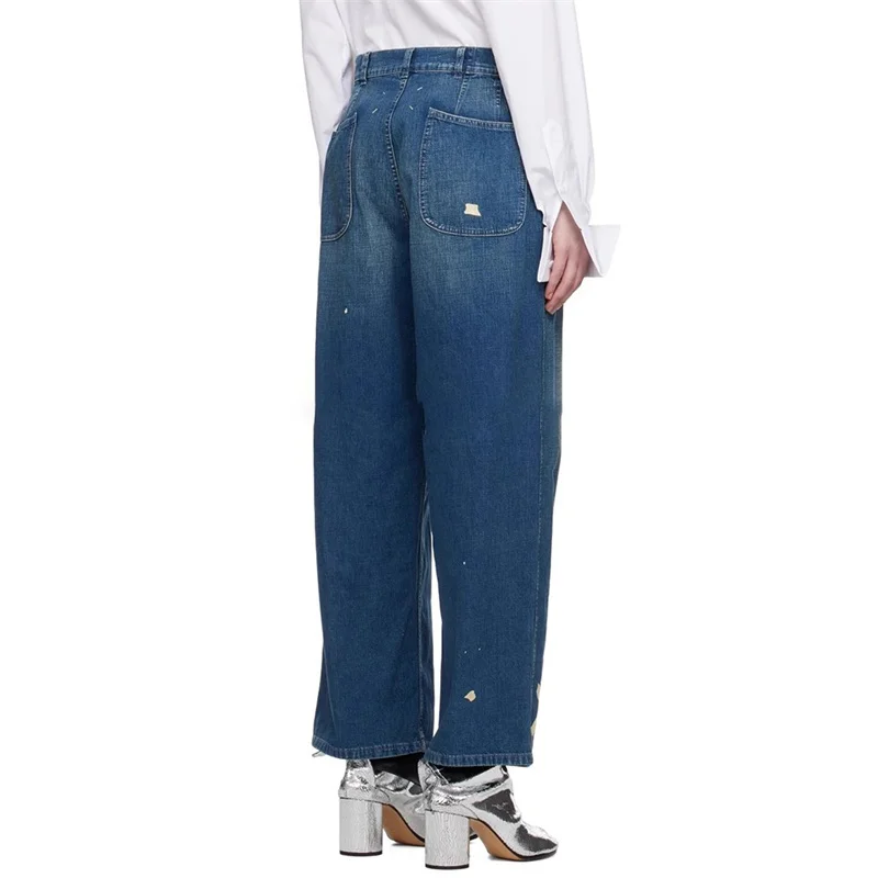 Women's pants 2024 Autumn New Vintage Pure Cotton Women's jeans Low waist slim straight leg pants baggy jeans y2k Wide leg pants