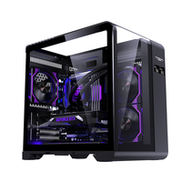Lovingcool Factory Customised Gaming Computer Case Mid Tower Case Black Micro ATX Para PC with Temperature Display Screen