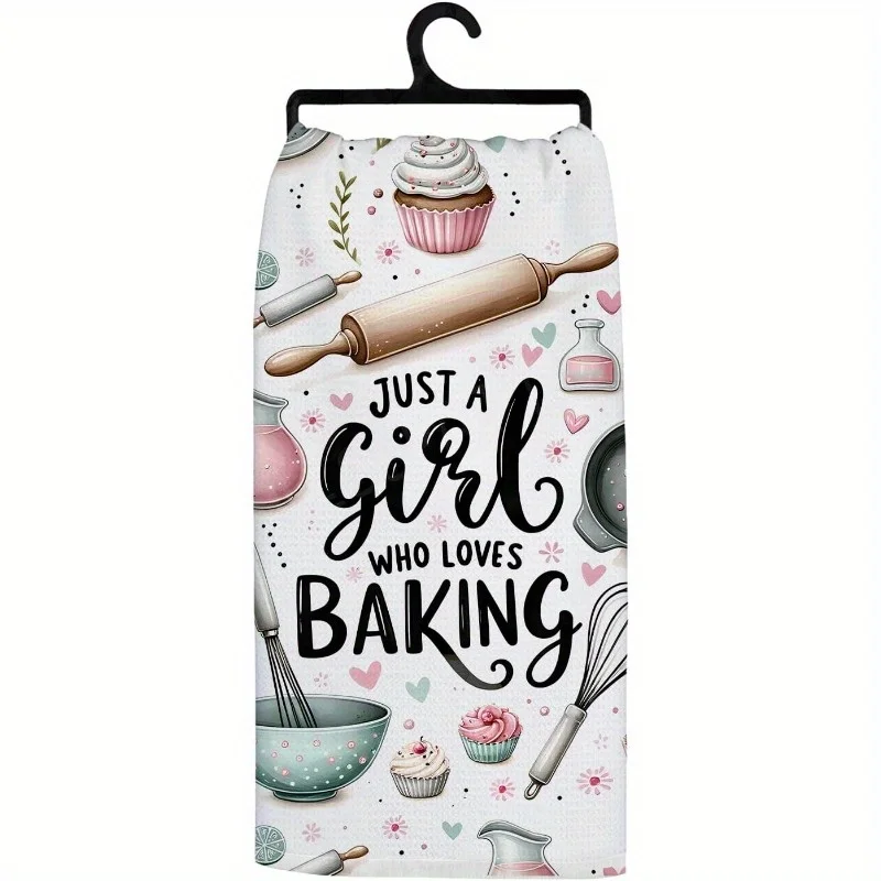 1 fun baking kitchen towel, a unique baking gift designed for women and girls, a decorative hand towel for baking lovers