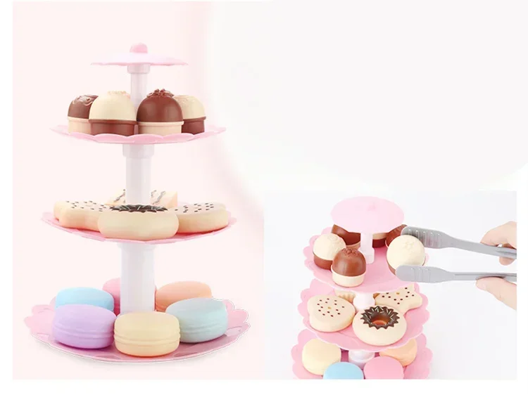 Speelhuis Speelgoed 17 Stks/set Gesimuleerd Voedsel Dessert Toren Cake Gebak Plank Speelgoed Veilig Materiaal Kids Baby Cadeau Doen Alsof Speeltje