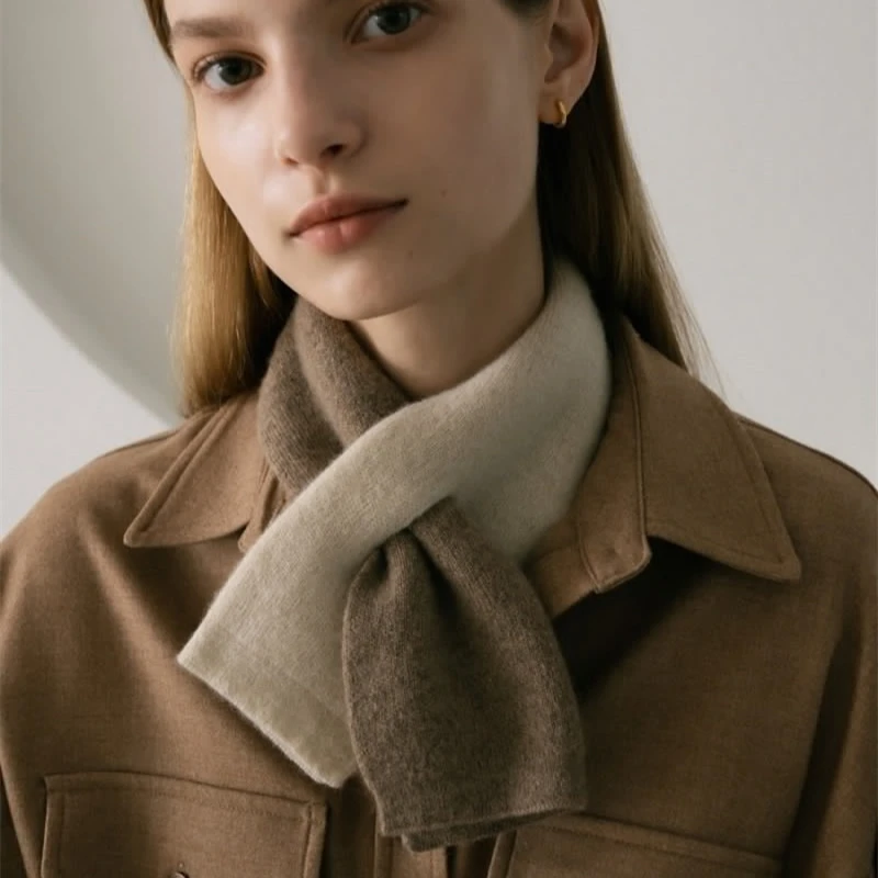 

Элегантный шарф соответствующего цвета, маленький шарф из кашемира, вязаный, теплый, универсальный