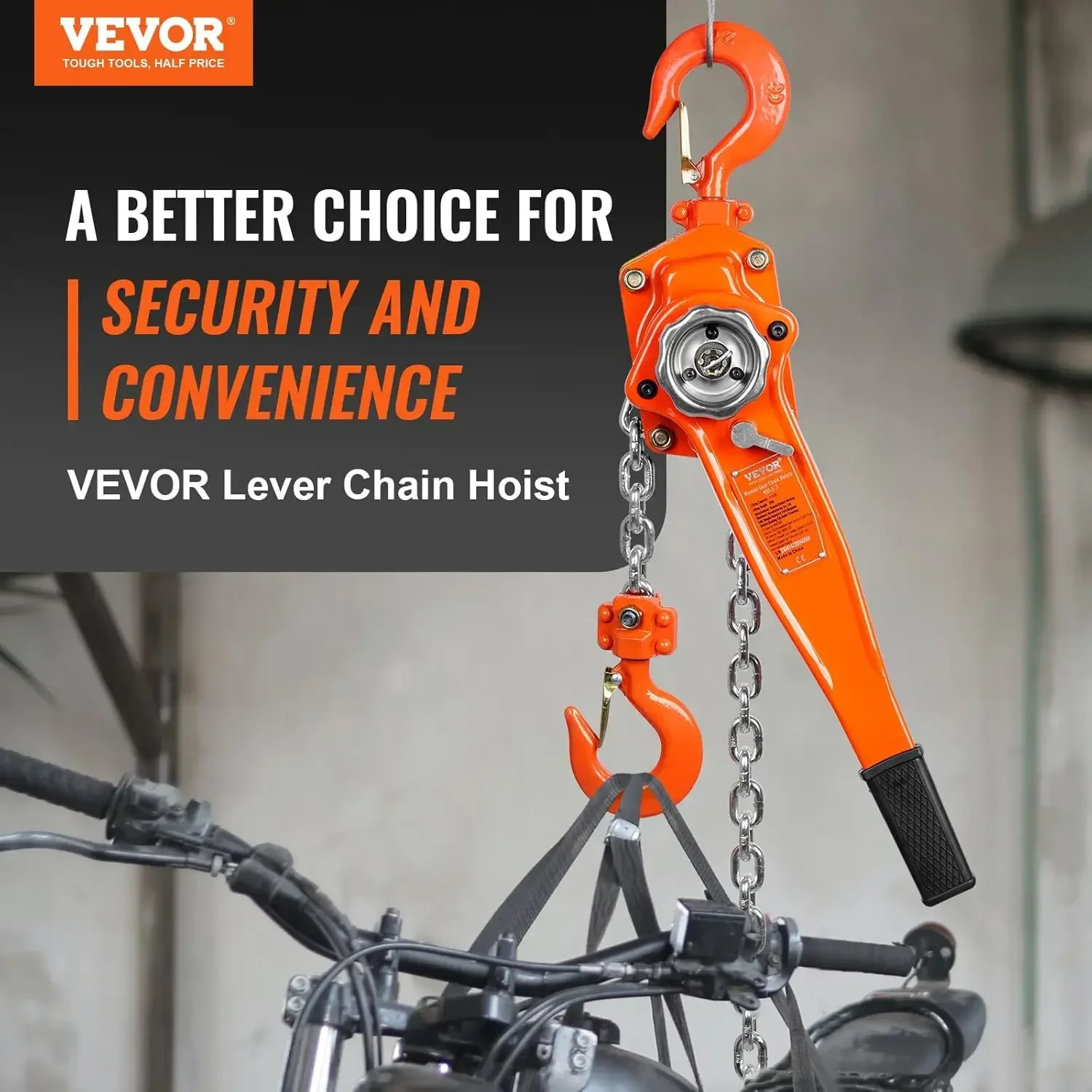 Manual Lever Chain Hoist, 1-1/2 Ton 3300 lbs Capacity 20 FT Come Along