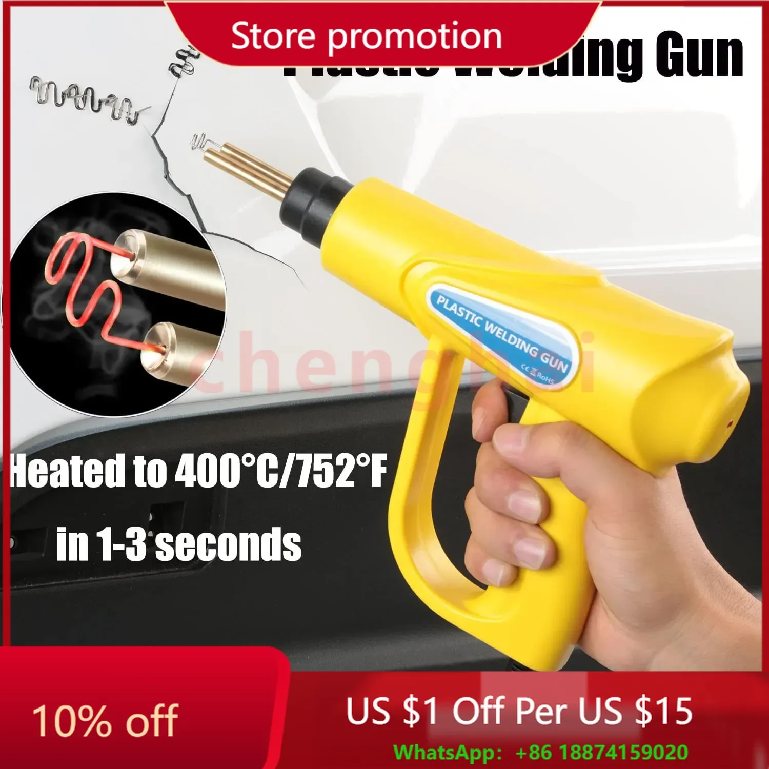 

Professional Hot Stapler Plastic Welding Machine Plastic Garage Tools Repair Car Bumper Crack Tools PVC Welder Gun 1000 Pcs Set