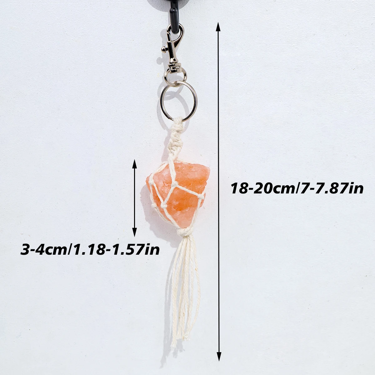 1PC Natural Crystal Raw Stone Diy Hand Woven Mesh Pocket Car Keychain Backpack Pendant Jewelry Decorations Gift