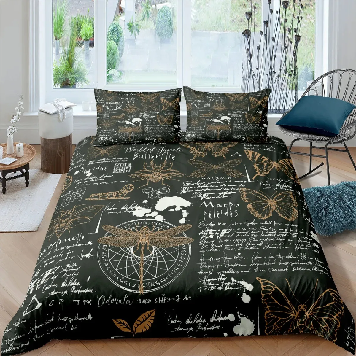 

Death Moth Butterfly Modern Comfortable Duvet Quilt Cover Pillowcase Bedding Set Children Bedroom Decoration Home Textile