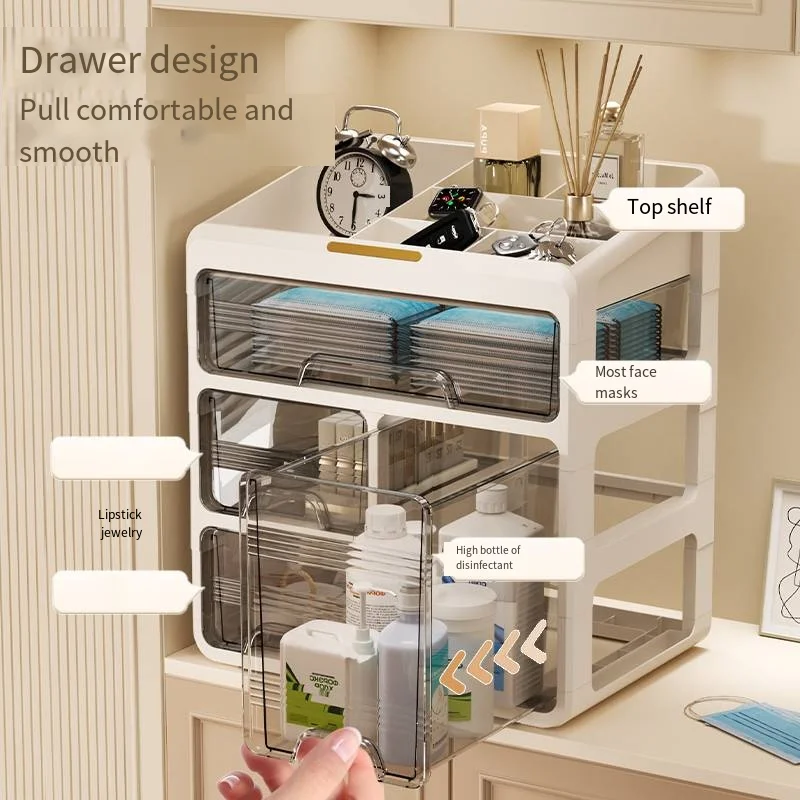 صندوق دواء نوع درج صندوق دواء عائلي صندوق تخزين الأدوية المنزلية تركيب مجاني ذو طبقات ذات سعة كبيرة