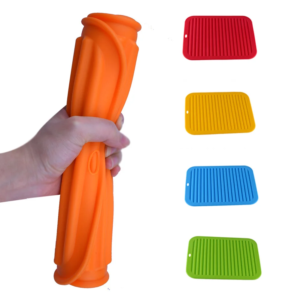 

Heat Resistant Silicone Drying Mat Pattern Insulation Pad Drain Tray Non Slip Yellow Insulation Pad