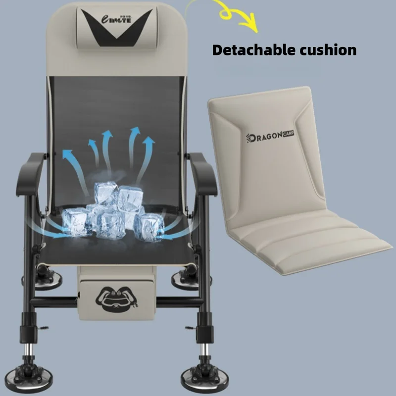 Allterrain Europäischer Angelstuhl Multifunktionaler Wild Diaotai Klappbarer Tragbarer Angelstuhl mit Liegefunktion – Detail 3