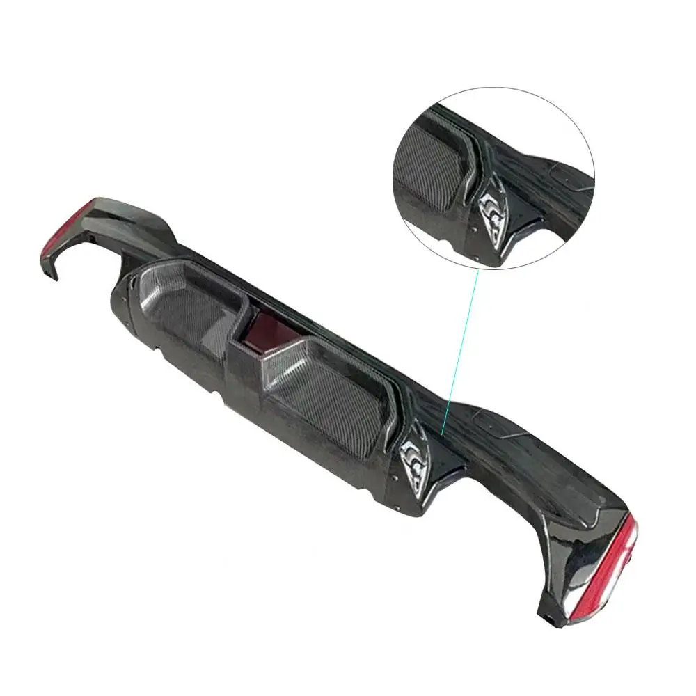 

ABS Carbon Look Rear Bumper Diffuser Lip For BMW 5 Series G30 G38 Sedan 2017-2019 Rear Bumper Guard CS Style Gloss Black