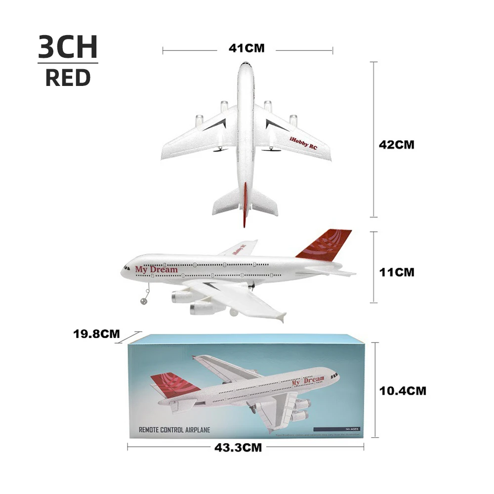 A380 Airplane Airbus RC Airplane Foam Toys 2.4G Glide Fixed Wing RTF Plane Outdoor Toys Drone Modle Easy Fly Children Gift