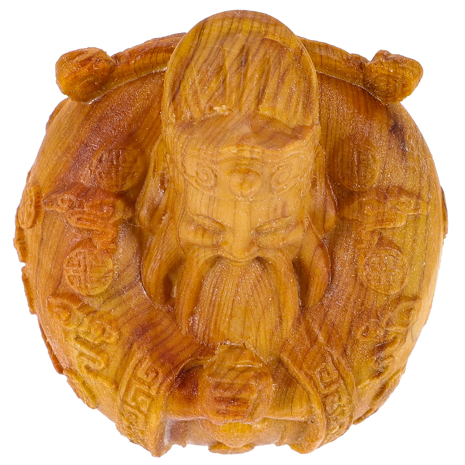 

Wood Carved of Wealth Figurine Mini Desktop nament Of Wealth Figurines Cypress Decoration Lucky Statue Home Decor Craft