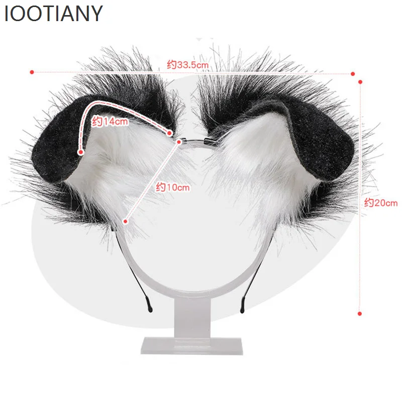 Escocês dobrável bonito dálmata bandana animal cocar halloween rpg orelhas de animais de pelúcia orelha bandana acessórios 2025