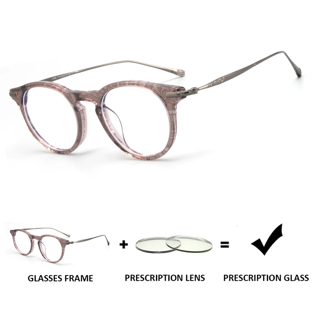 

Gesruny Titanium Anti Blue Light Reading Glasses Eye Protection For Men Women Round Eyeglasses Ultralight Glasses