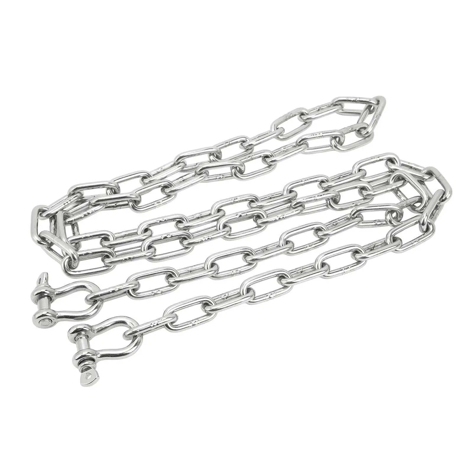 6.6ft 316 Stainless Steel Marine Anchor Chain, Abrasion Resistant & Rust Proof, Central Anchor Chain for yachts 