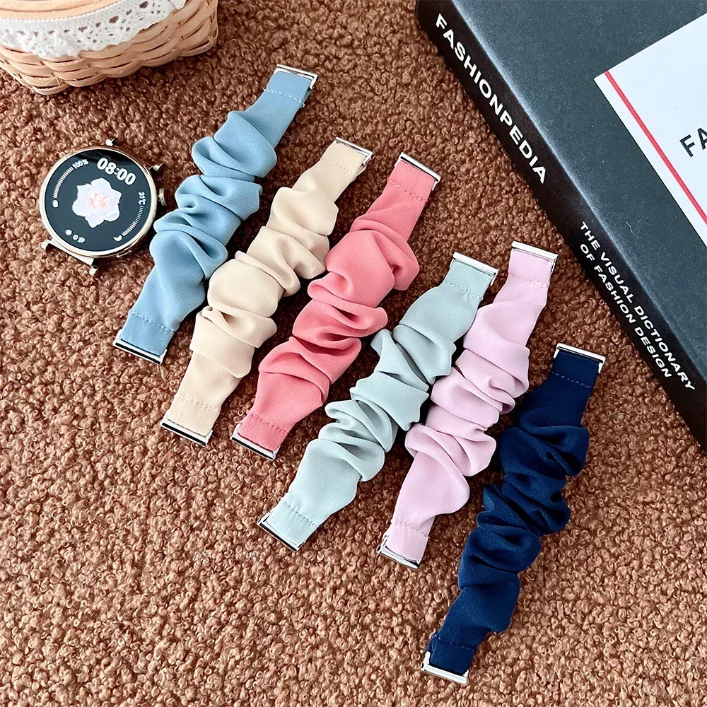 Scrunchie Elastic Strap for Huawei GT4 41mm GT5 Pro 42mm Women 18mm 22mm 20mm Band for Samsung Galaxy 5/6/7 40mm 44mm Galaxy FE