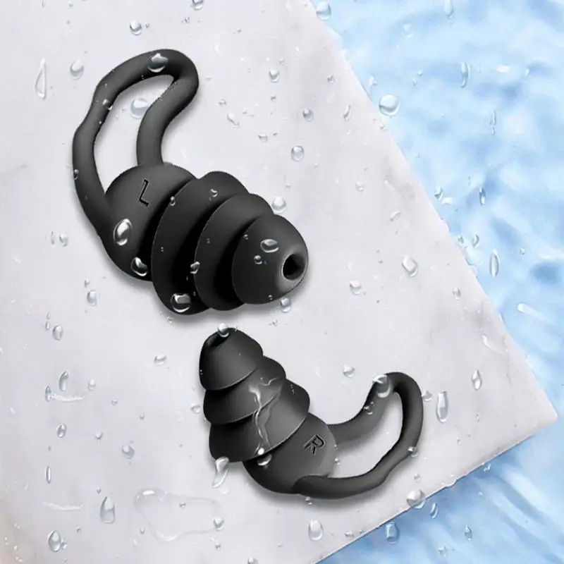 W89C 2PCS/Pack Silicone Ear Plugs IN-OER FIT 160 درجة على الأذن للبالغين