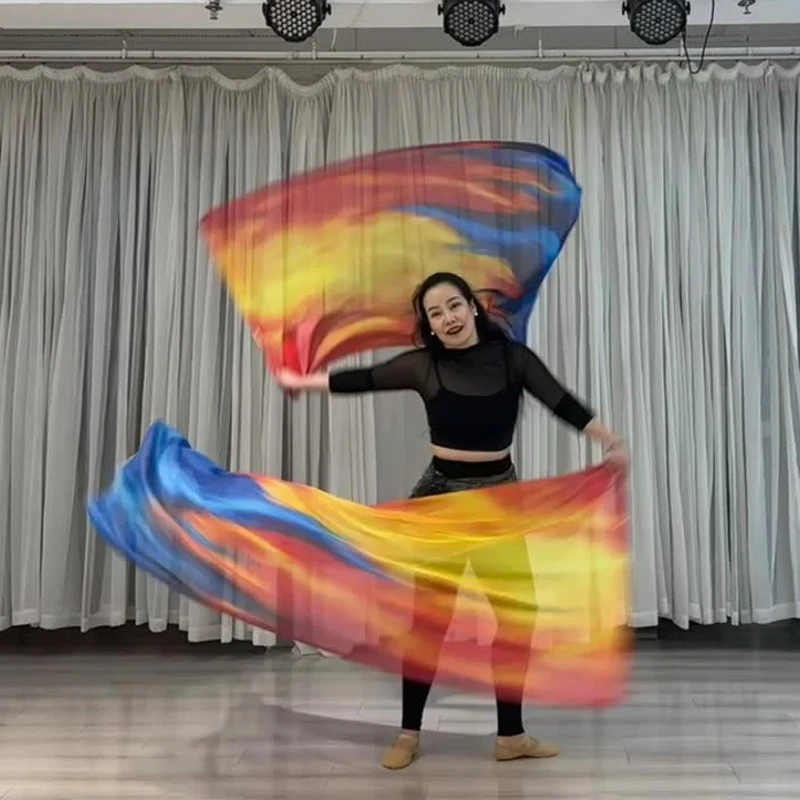 160 * 110 cm Rekwizyty sceniczne Flaga Taniec brzucha Jedwabne welony Jedwabne skrzydło Flaga chwały Flaga wiary Flaga welonu z kijami