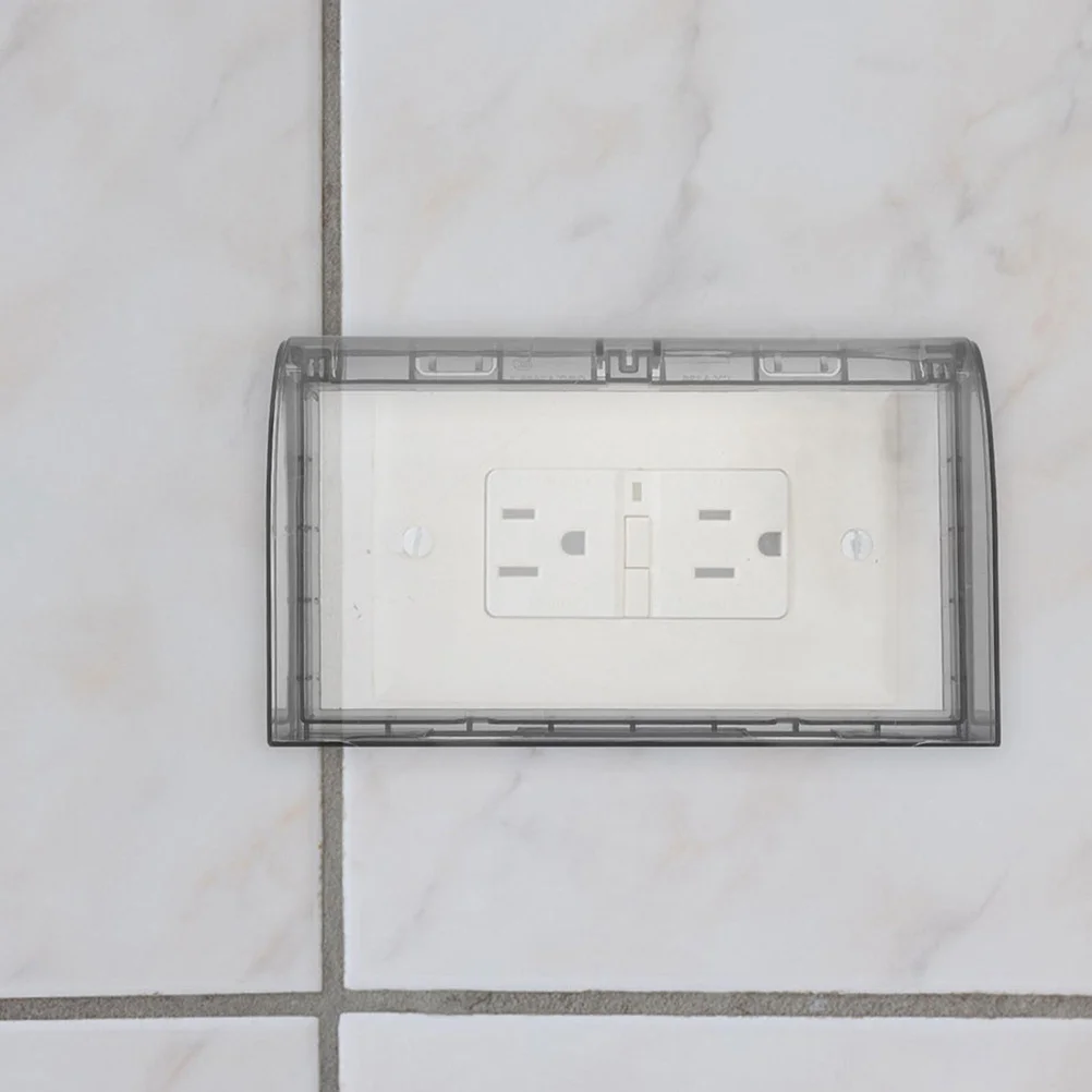

Double 86 Type Waterproof Socket Cover Acrylic Material Bathroom Switch Protector Easy Installation Weatherproof Guard