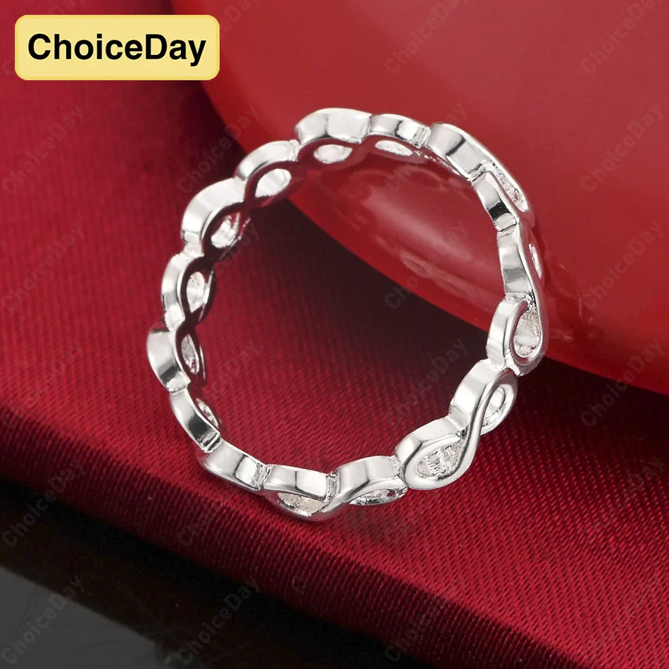 

ChoiceDay Elegant 925 Sterling Silver 7-10 Exquisite Round Zircon Ring Women's Jewelry Accessories Party