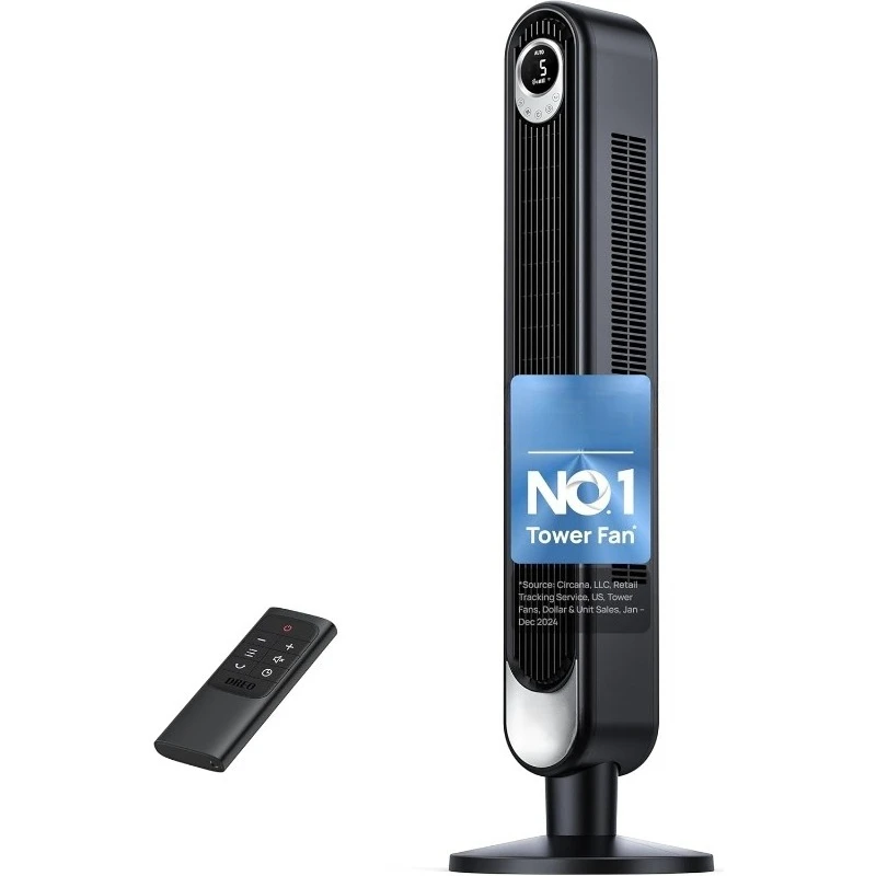 

Tower Fan for Bedroom, 90° Oscillating Standing Fan, 30ft far, 28dB Quiet for Sleep, 6 Speeds, 4 Modes, 12H Timer, 42 Inch,
