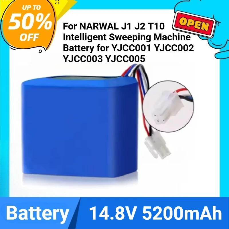 

Сменная батарея 14,8 В 5200 мАч для интеллектуальных роботов-пылесосов NARWAL J1 J2 T10, совместимая с YJCC001 YJCC002 YJCC003 YJCC005