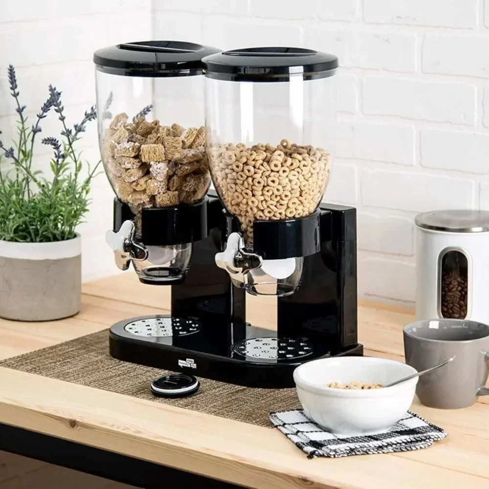 Food Storage Jar Oatmeal Storage Containers Double Bucket Breakfast Dispenser Kitchen Items Simple Coarse Cereals Nut Grain Jar