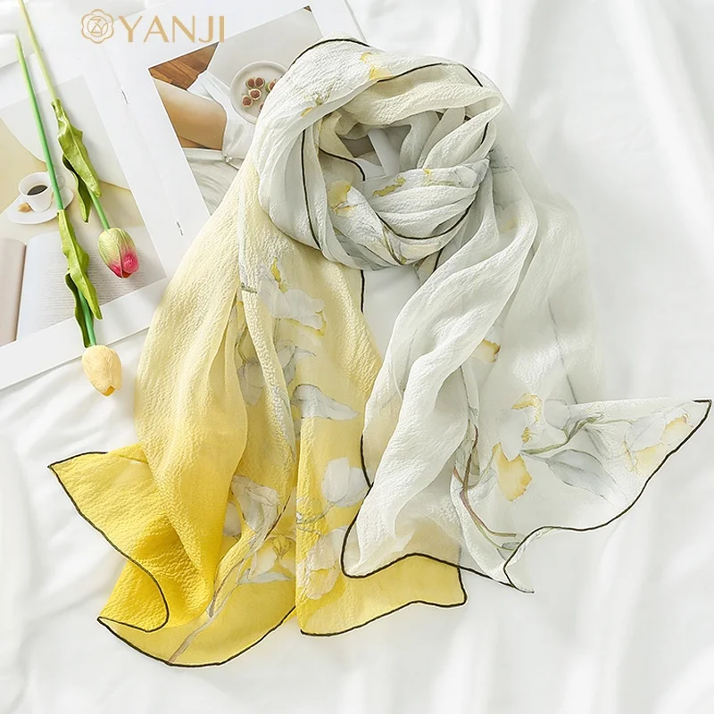 Echarpe-en-soie-legere-en-mousseline-de-soie-pour-femme-imprime-floral-accessoire-polyvalent-adapte-a-toutes-les-generations-printemps-ete-automne