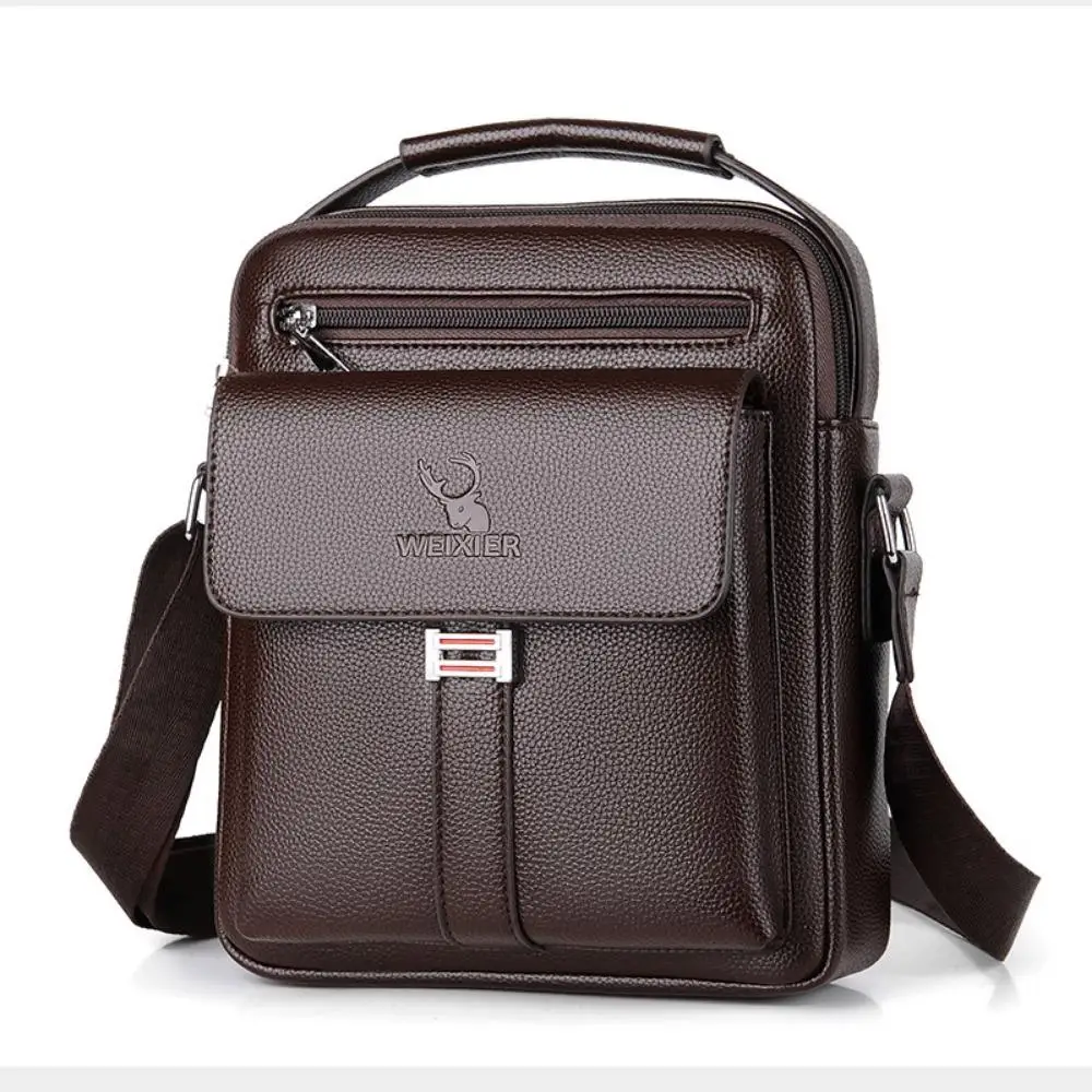 

Men Crossbody Bag Messenger Eather Shoulder Bag Small Business Casual Mobile Phone Pouch with Top Handle for Men