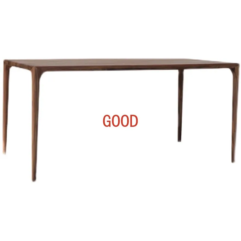 Light Retro Black Walnut Wooden Dining Table Simple Dining Tables