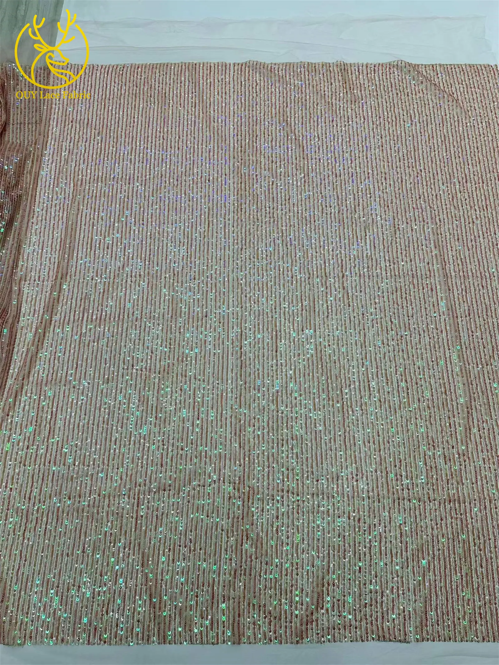 5 Yards afrikanischer Pailletten-Tüll-Spitzenstoff 2026 Hochwertiger französischer Netz-Spitzenstoff für elegante Abendkleider für nigerianische Frauen – Detail 6