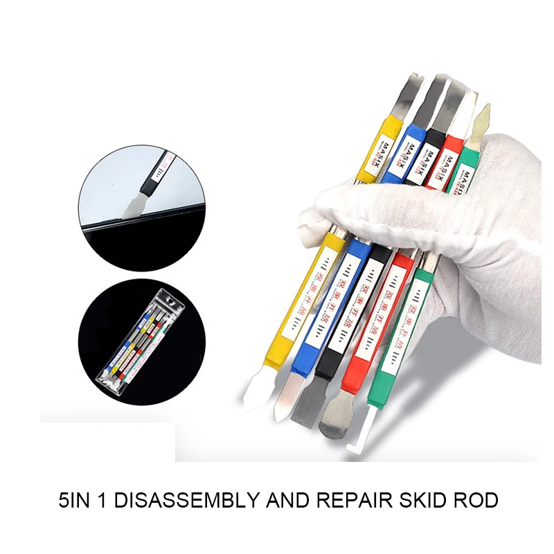 TE-020 5in 1 Smontaggio e riparazione Skid Rod Strumenti multifunzione per la riparazione di telefoni cellulari Kit di smontaggio coltello leva CPU