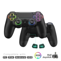 P03 Wireless Controller with RGB Lighting, Turbo Function, Mapping Keys, Hall Joystick and Dual Vibration, Suitable for PS4