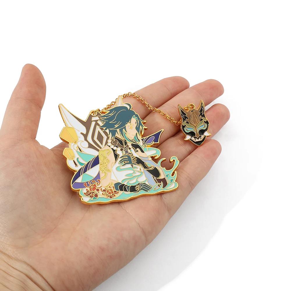 Kaedehara Kazuha Genshin Impact Xiao Cosplay Accesories Cartoon Enamel Pin Anime Figure Game Metal Badge Brooch Pin Collection