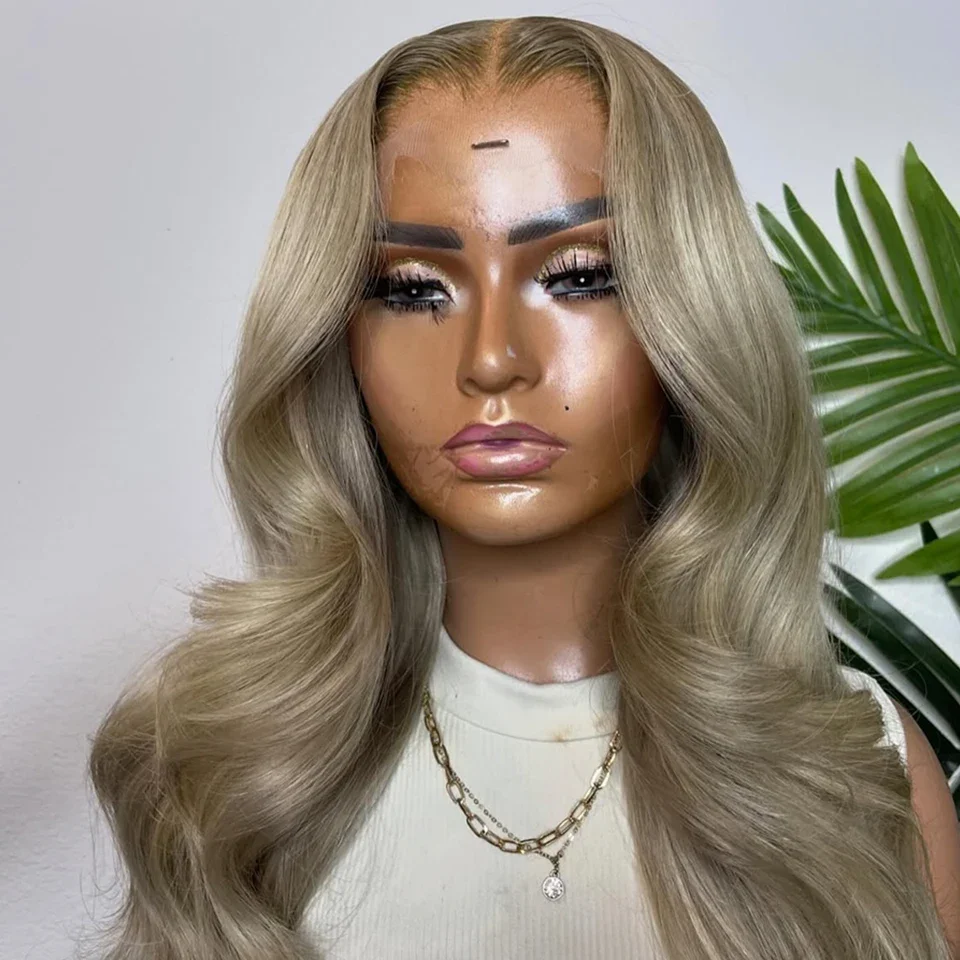 Pelucas delanteras de encaje transparente de colores resaltados en oro gris 13x4 adecuadas para niñas pelucas de cabello humano Cosplay 100% calidad del cabello humano