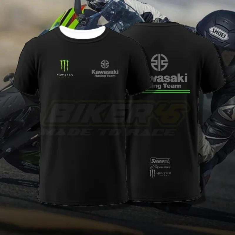 تي شيرت كاواساكي لسباق الدراجات النارية للرجال والنساء للرياضات الخارجية والترفيه وركوب الدراجات للبالغين سريع الجفاف وطباعة ثلاثية الأبعاد #1
